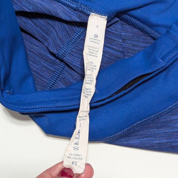 Lululemon Run For Your Life Crop Leggings Wee Are From Space Limitless Blue 4 - Picture 6 of 6